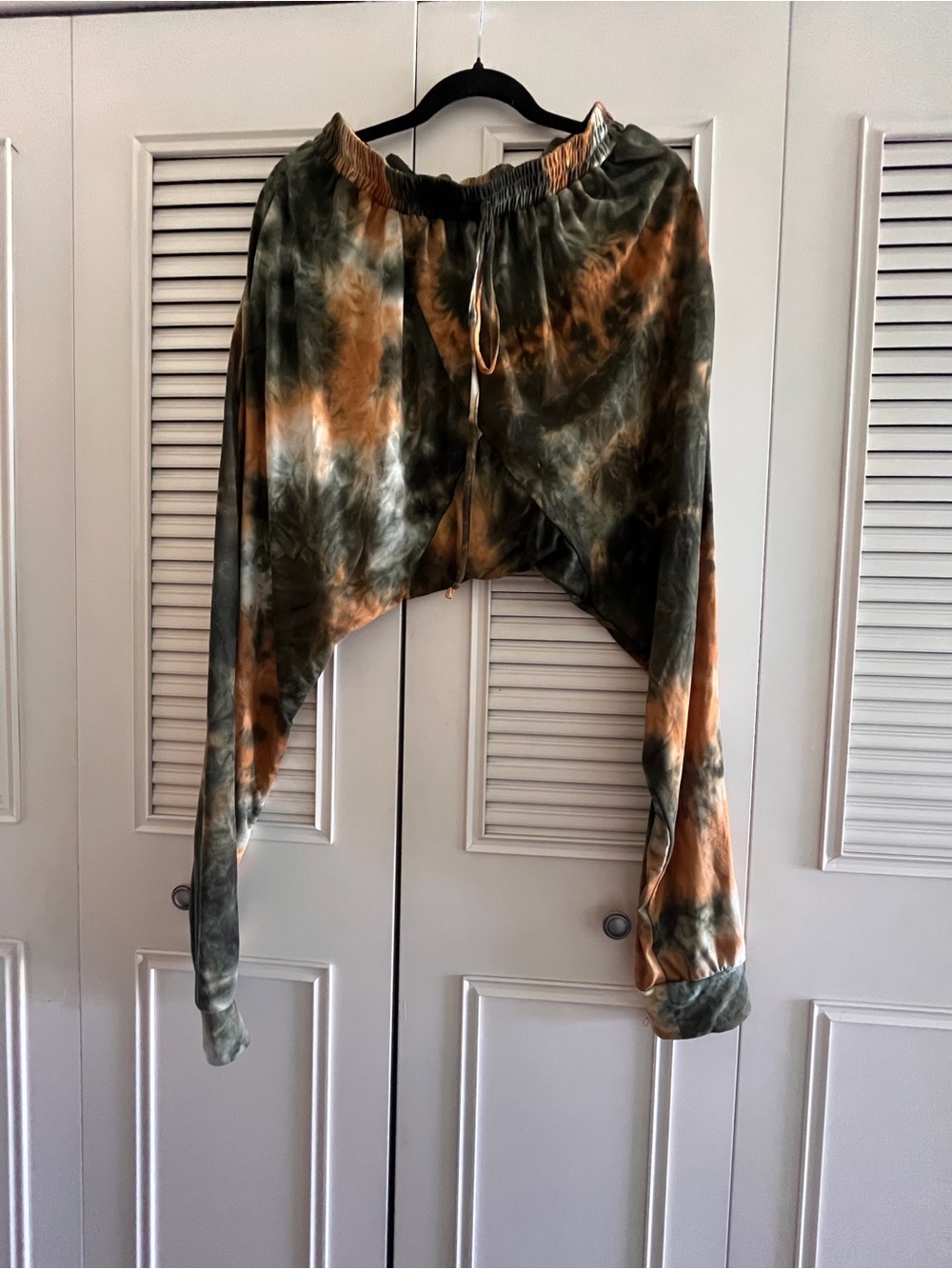 Tie-Dye Track Joggers - Olive & Tan - Picture 2 of 3